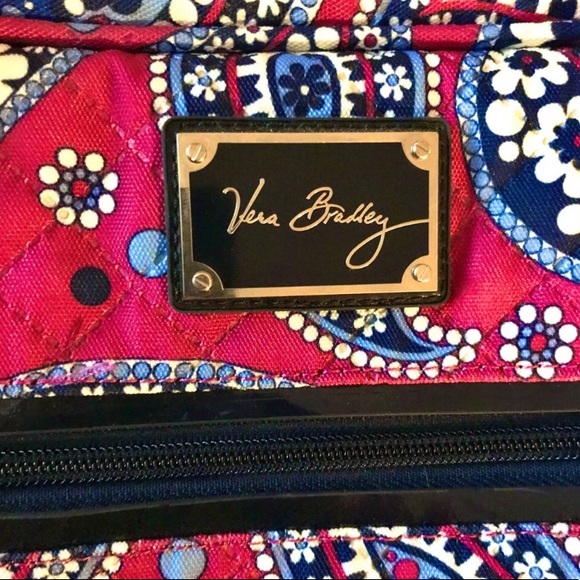 Large Purple & Pink Vera Bradley Laptop Travel Bag - Picture 2 of 7